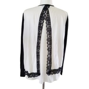 CHICO'S LACE BACK SWEATER CARDIGAN SZ L